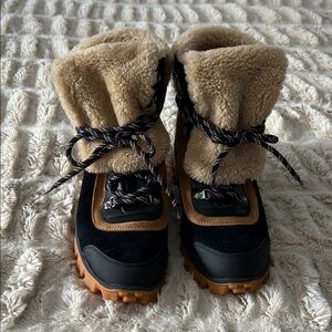 Moncler Black and Tan Women's Boots